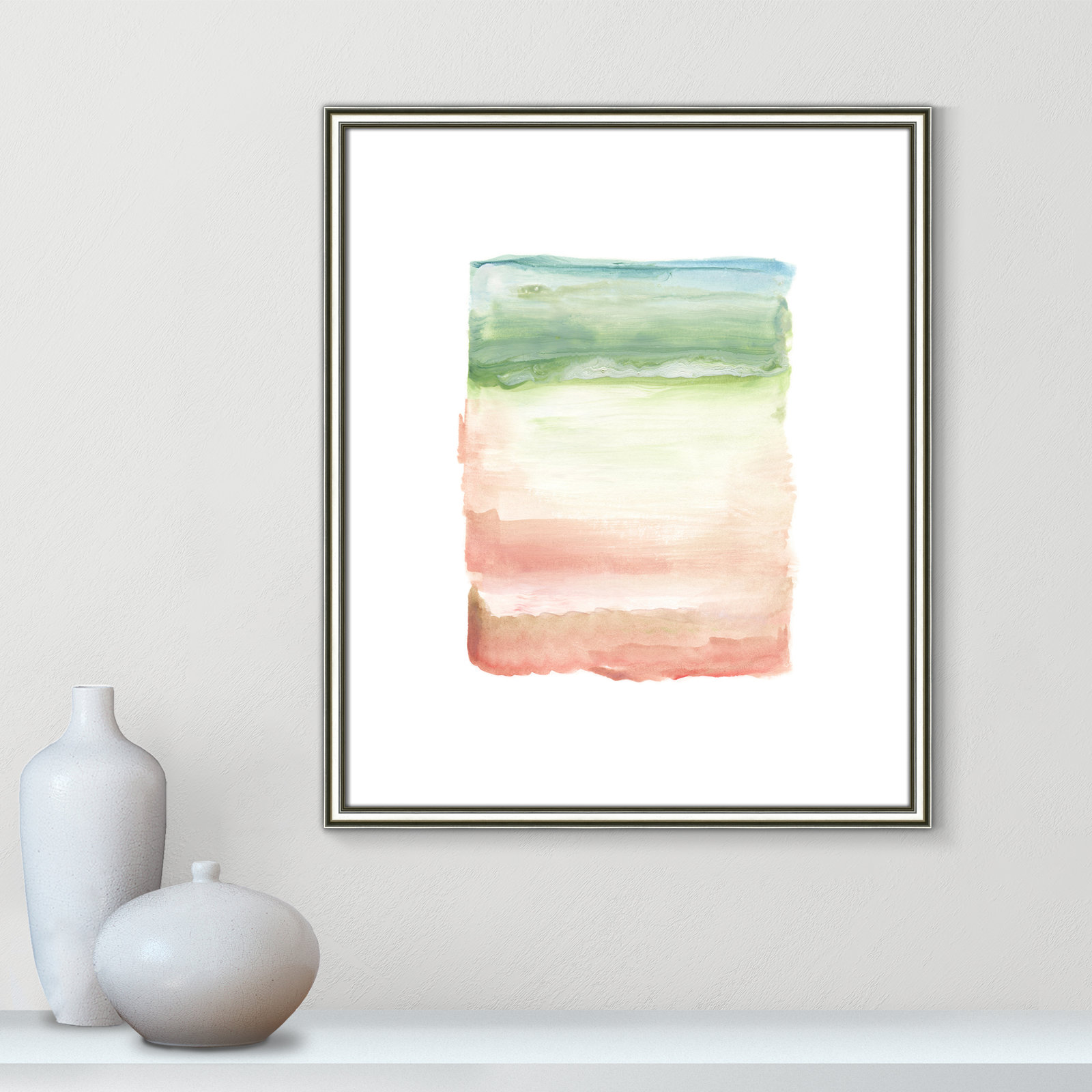 Nabi "Skye I" Print, 26.75" H x 22.75" W x 0.88" D, Silver Framed Paper