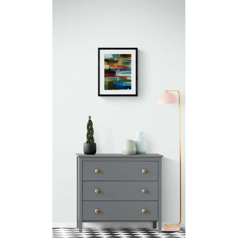 Abstract Composition 275 Print by Angel Estevez, 33" H x 25" W, Black Framed Canvas