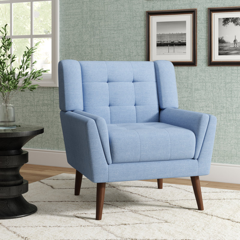 Jaqueze 75.2Cm Wide Tufted Armchair, Blue Polyester Blend