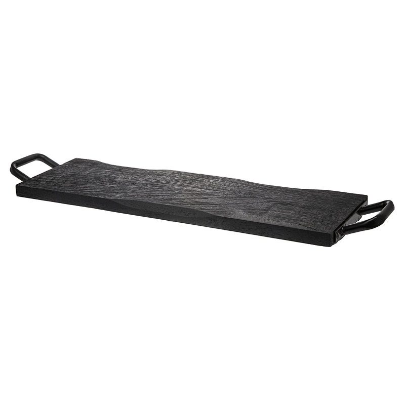 Long plateau de service Alina Ridgewood, H 2 po x l 26 po x P 7 po, Noir