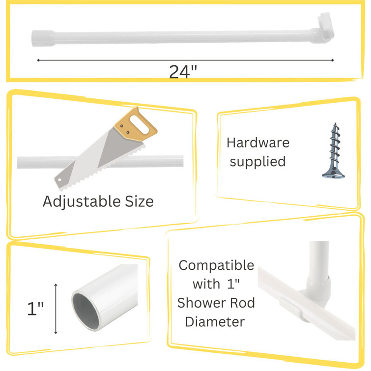 Indecor Home 2.5'' Straight Tension Shower Curtain Rod & Hook Set & Reviews