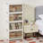 4 Tier Stackable Foldable Storage Bins with Lid and Wheels