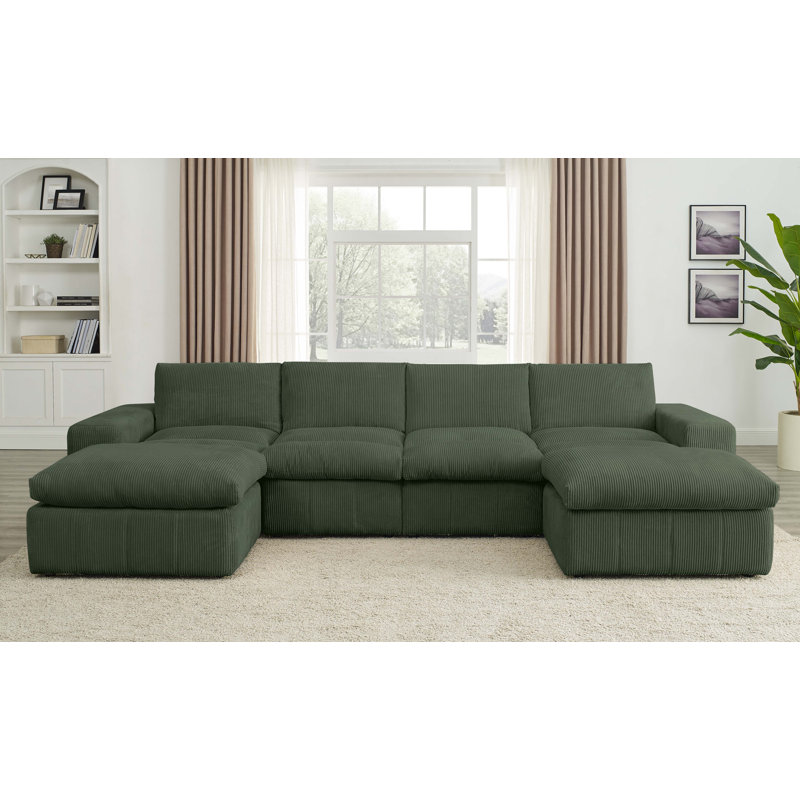 Grand modulaire réversible avec repose-pieds Tondreau Massasoit, Vert foncé