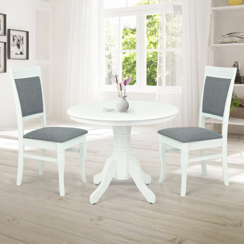 Ensemble de salle à manger 38,5 po Gaverne, Blanc, Gris / blanc
