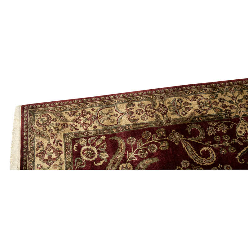 Tapis vin / doré noué à la main