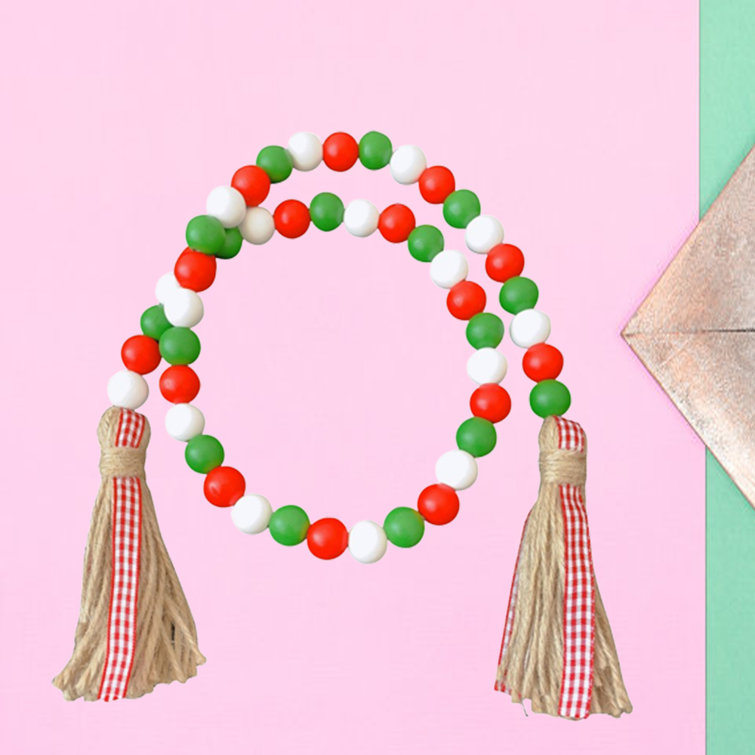 48 Inch Garland With Red, Green And White Pom Poms