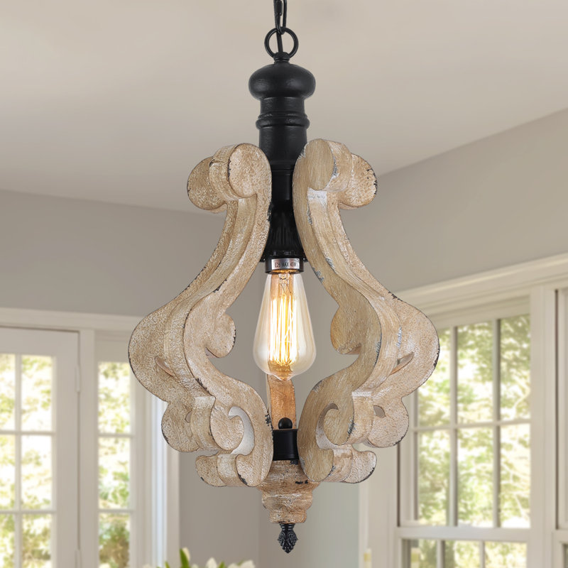 Luminaires suspendus en bois à 1 lumière Ambrose