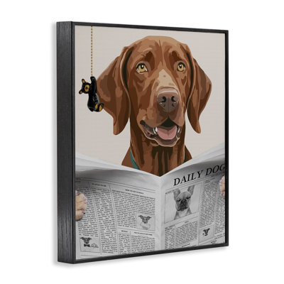 Giclée encadrée par l'humour de salle de bain Daily Hound, design par Jesse Keith