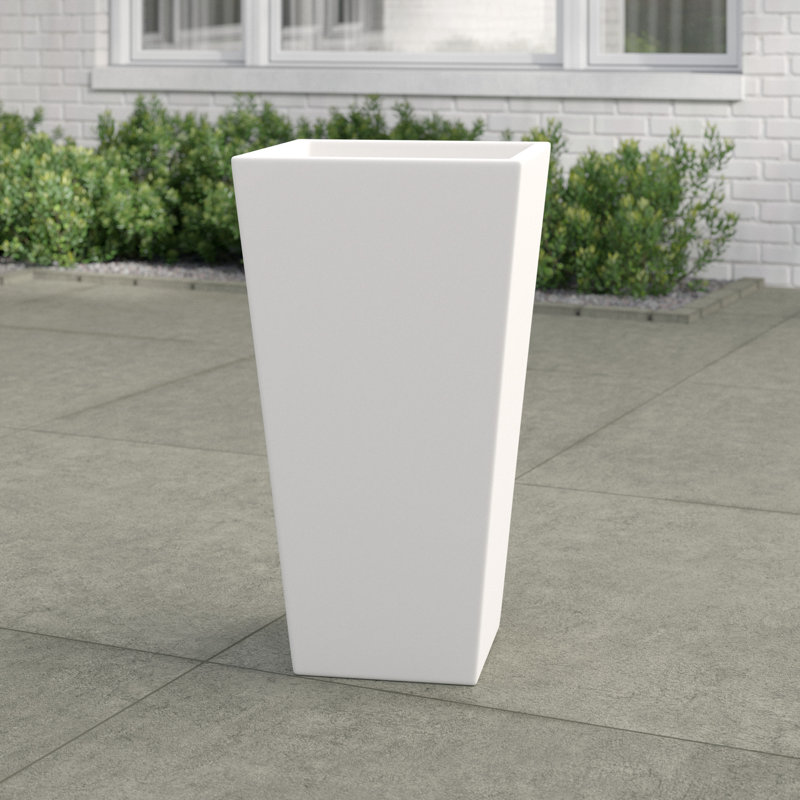 Windsor Tall Tapered Square Planter, 26" H x 13" W x 13" D, White