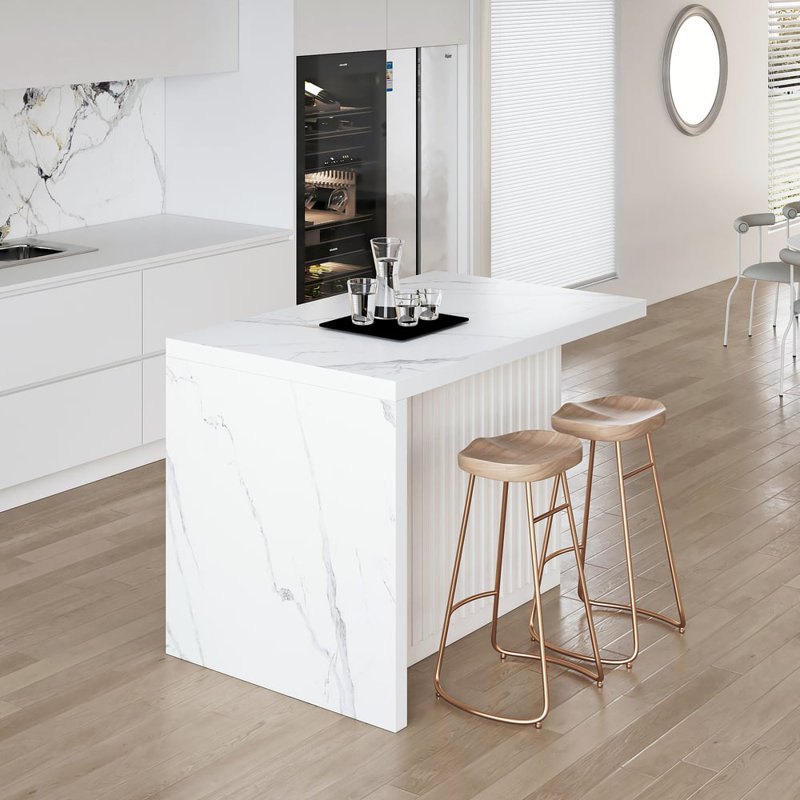 Îlot de cuisine 50 po avec rangement moderne, Blanc