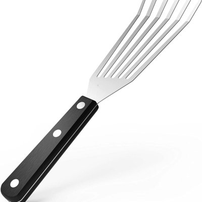 Spatule à poisson en acier inoxydable, flexible, en métal poli, résistante à la corrosion et à fente pour cuisine [version améliorée]