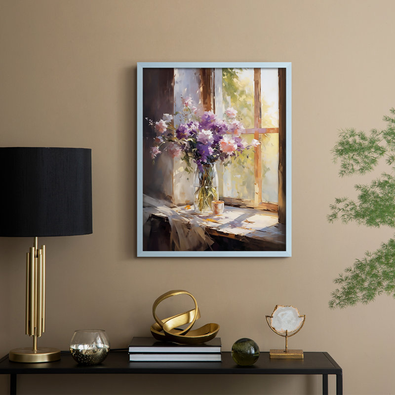 FLORAL Series DCCXCIII Framed Print - Solid Wood, 21" H x 17" W, Blue