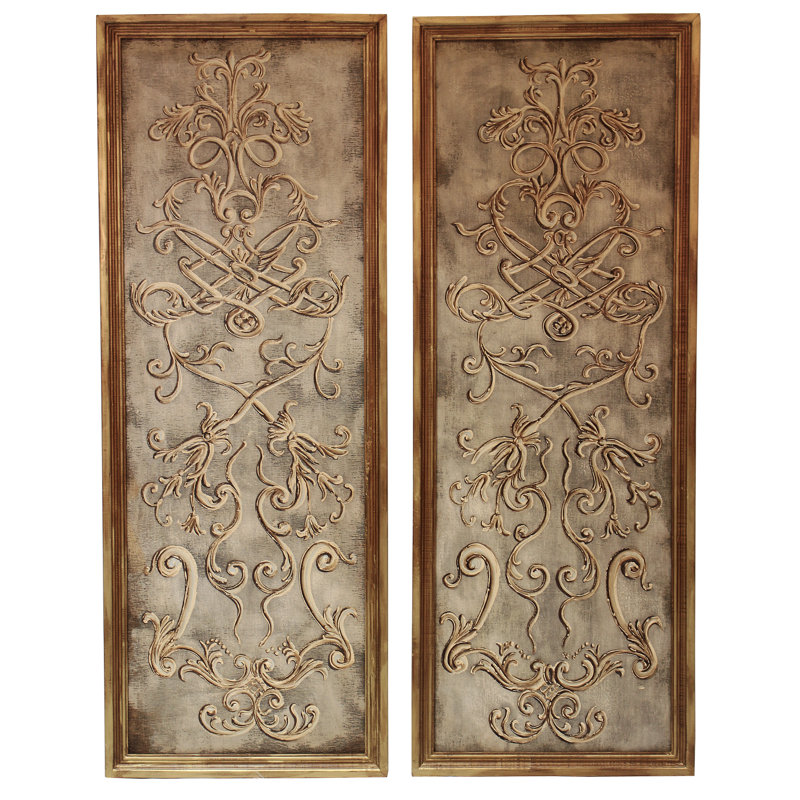 Handmade Traditional Plants & Flowers Wall Decor on Solid Wood