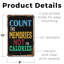 Enseigne en plastique «Count the Memories Not The Calories» 8 po x 12 po