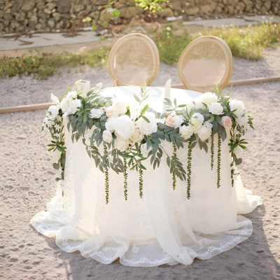 Guirlande de 8,6 pi avec guirlande florale, décorations de printemps pour arches de mariage artificielles, réception de la cérémonie du rosé suspendue à la rose