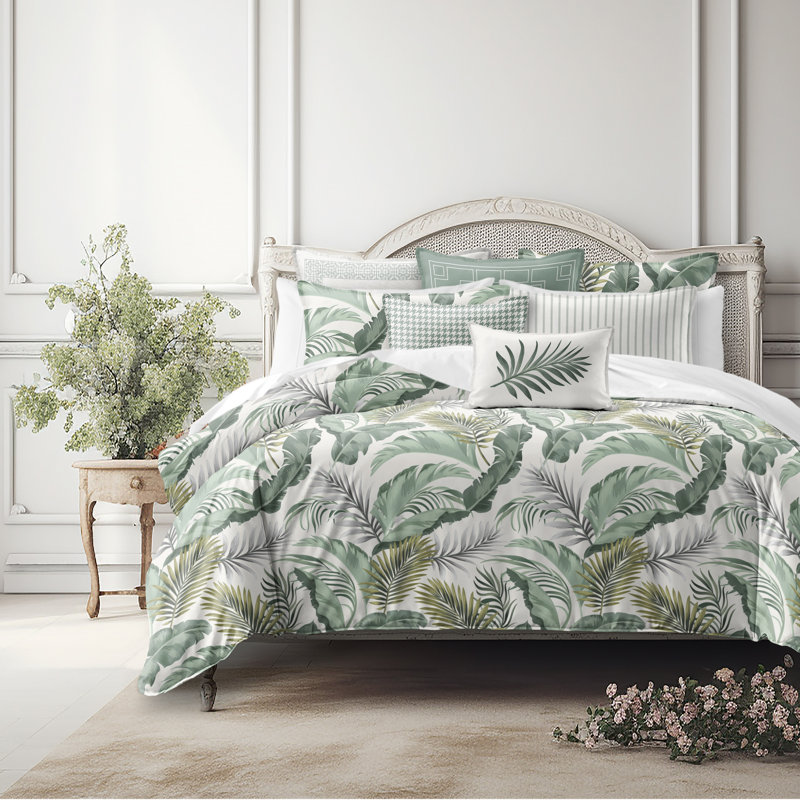 Ensemble de housse de couette 2 pièces Tropical Palms, Housse de couette double + 2 taies décoratives st