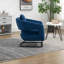 Chaise d'appoint rembourrée en tissu de velours texturé avec support en métal House Hold-1606769335