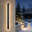 Aarthi Modern Oval Linear LED Outdoor Wall Light Matt Black IP65 Waterproof 3000K Acrylic Exterior Wall Lamp For Corridor Entrance-674449124-674449125