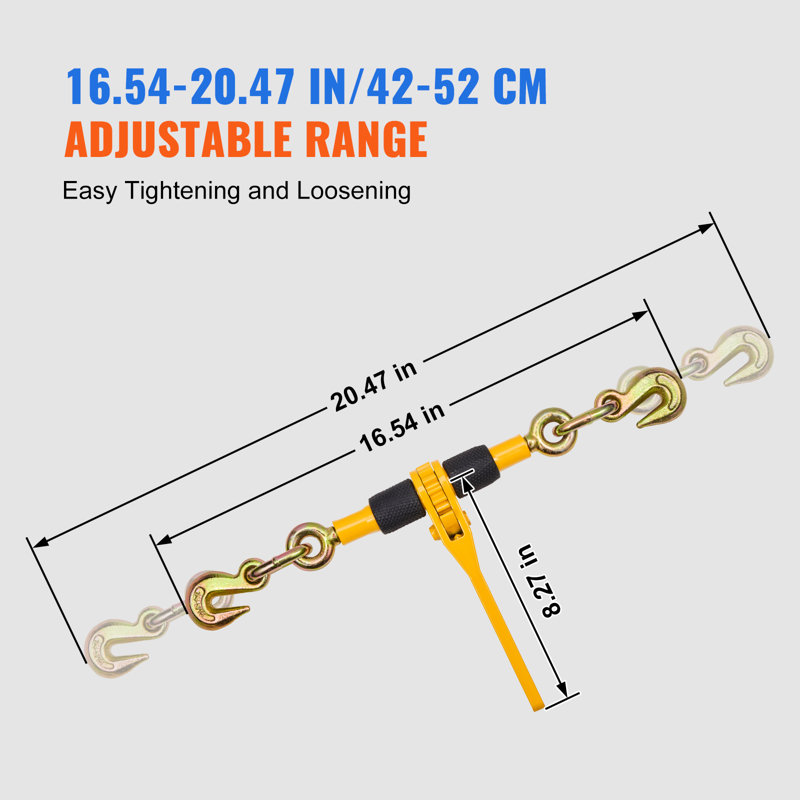 Chain Binder Ratchet Load Binder 1/4"-5/16" 2600 lbs for Tie Down 2 Pack