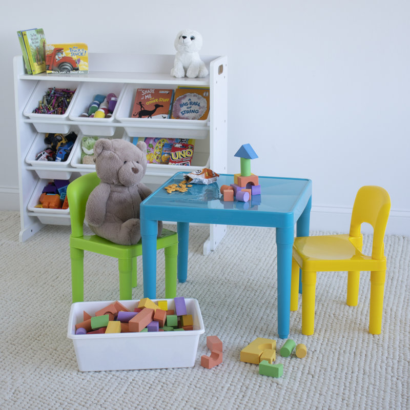 Kids 3 Piece Square Play Or Activity Table and Chair Set