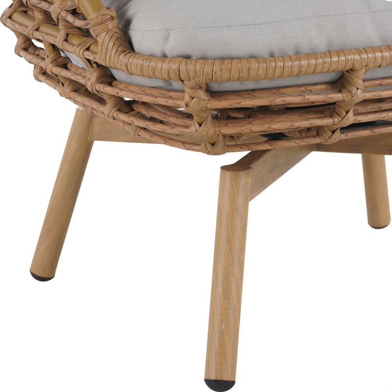 Chaise longue pivotante en osier Ellis