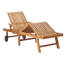 Chaise longue double en teck de 16 po avec coussins et table-63952946