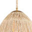 Luminaire suspendu 16 po Manila en laiton avec feuille de maïs naturel