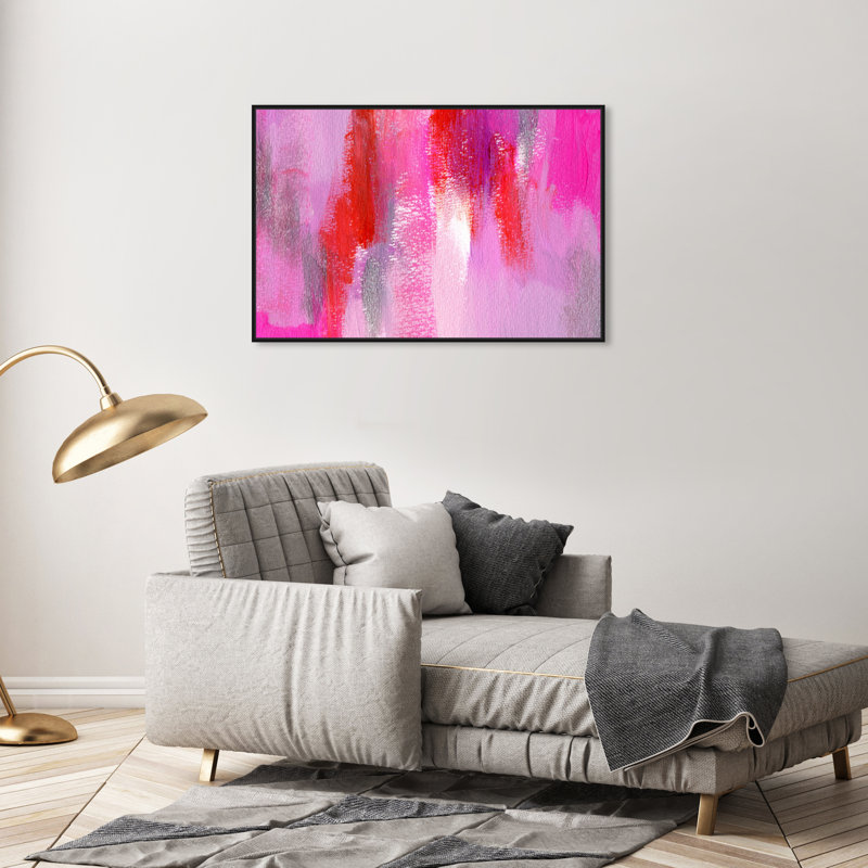 «Hot Pink» par Oliver Gal - reproduction d'art sur toile, Cadre noir, H 24 po x l 16 po x P 1,5 po