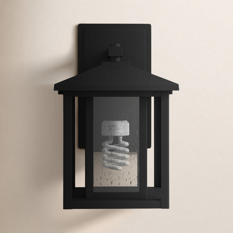 Lanterne murale d'extérieur 1 lumière Vermont, H 11 po x l 7 po, A19 60 W moyen, Noir