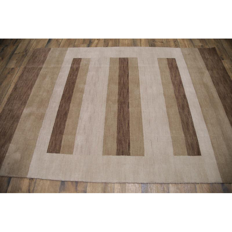 Tapis de zone en laine 7 pi 6 po x 8 pi à main one-of-kind-noué la 2010 gabbeh brun Seidman