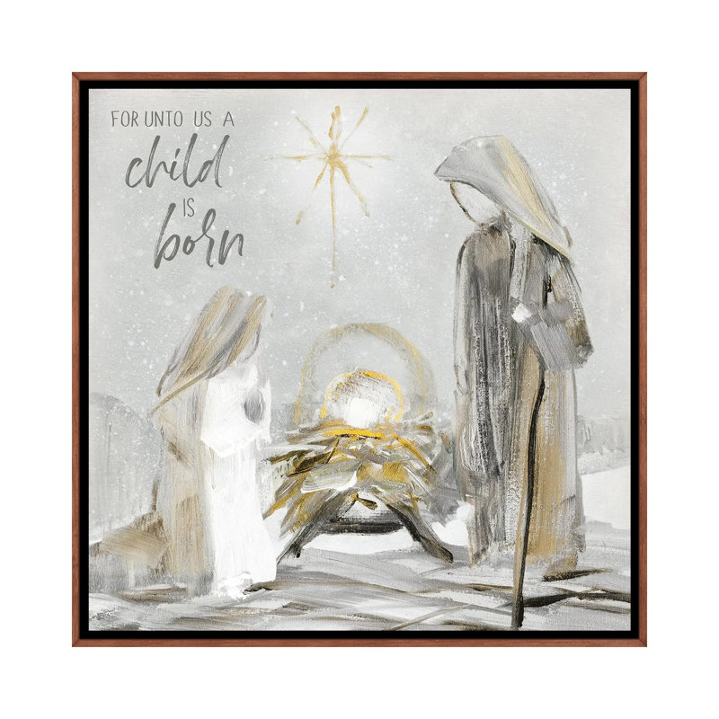 Unto Us - reproduction d'art mural, H 26 po x l 26 po, Reproduction encadrée sans passe-partout, Brun