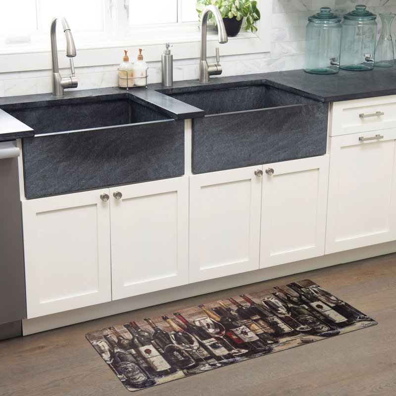Brown and Red Wine Collection Anti-Fatigue Kitchen Mat