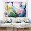 Tapisserie abstraite d'art floral rose bleu-28485180