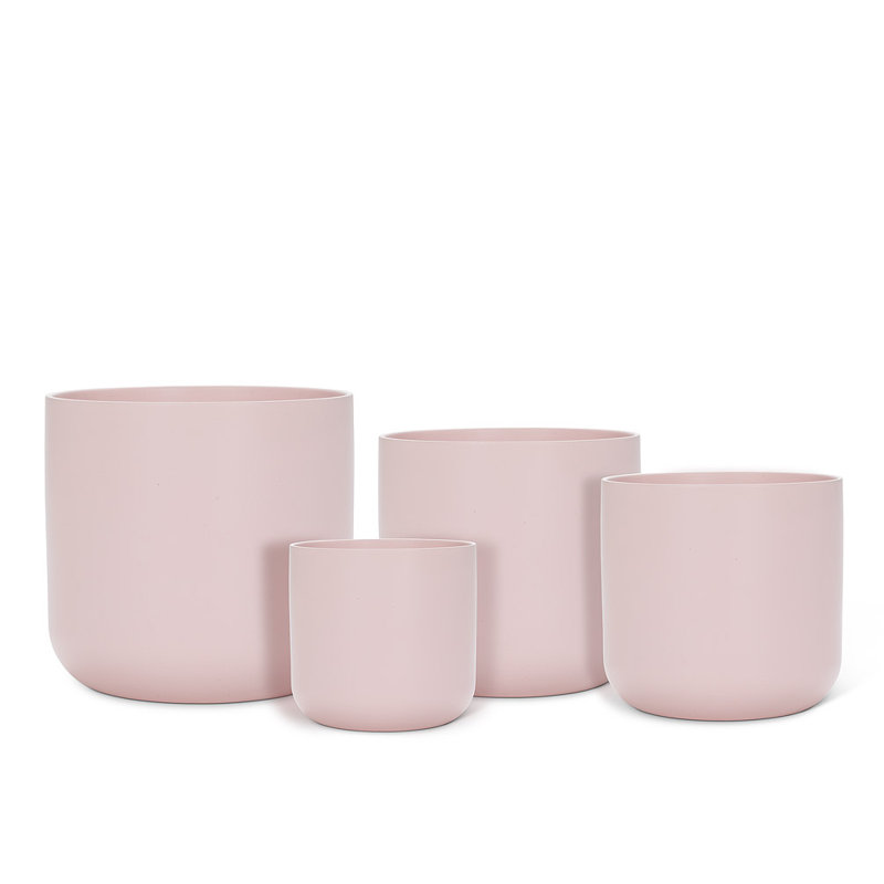 Ceramic Cachepot, 7" H x 7" W x 7" D, Pink