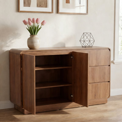 Modern Sideboard, 55.1'' Wide Storage Cabinet With 2 Doors And 3 Drawers, Versatile Dining Room,Living Room