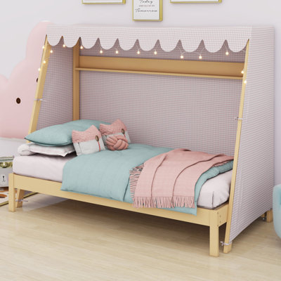 Lit pour enfant Magical House - Tente, lit gigogne, tablette et luminaire encastré
