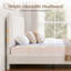 Ensemble de lit tapissier en tissu Celyn White Boucle Teddy-506878916