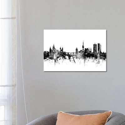 Prague, Czech Republic In Black & White by Michael Tompsett - Wrapped Canvas Gallery-Wrapped Canvas Giclée