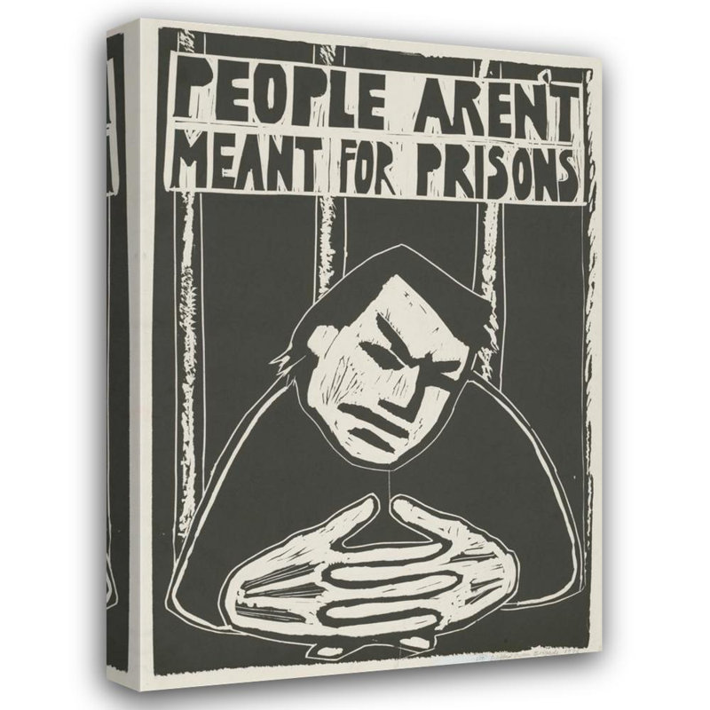 "Les gens ne sont pas faits pour les prisons" par Rachael Romero - Art mural sur toile tendue avec châssis, H 18 po x l 14 po