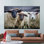 Reproduction d'art sur toile imprimée: Scène de moutons de ferme rustique pour le salon, 1P