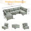 Modular Sectional With Reversible Chaise, 6 Seat, Fluffy Corduroy, Base, Living Space Seat Couch, Luxury Firm Support, Hardwood Area-326208665