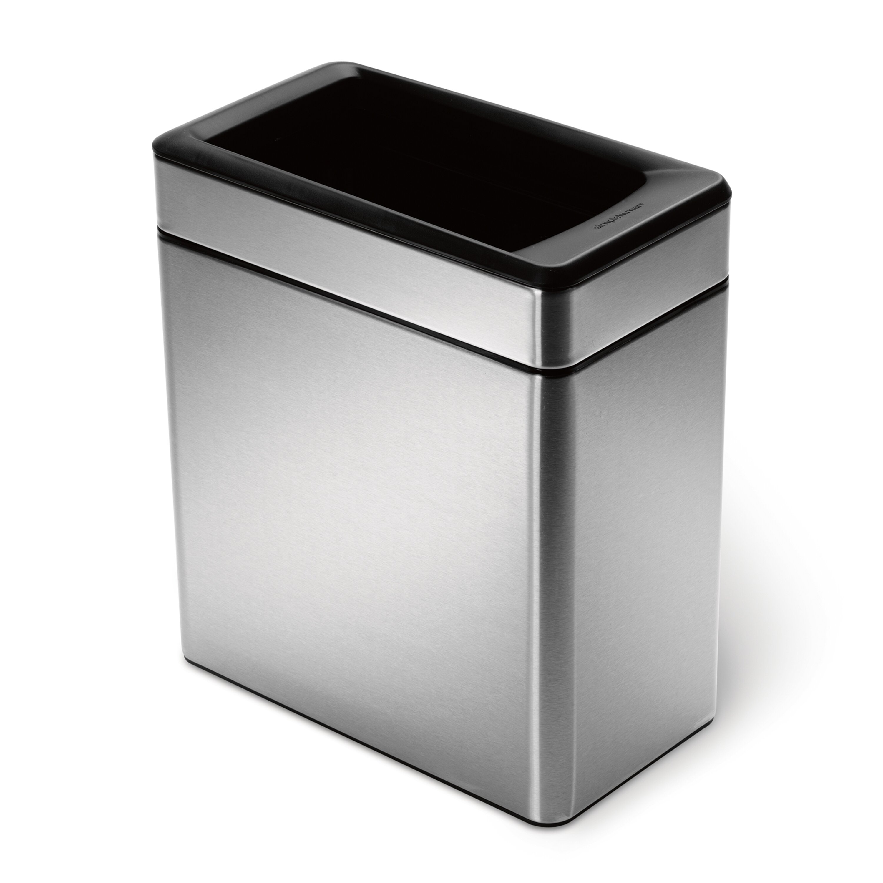 simplehuman 10 Liter / 2.6 Gallon Profile Open Trash Can, Brushed Stainless  Steel & Reviews