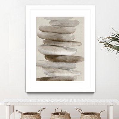 Stacked Rocks Ii '' mat et encadré