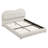 King Upholstered Platform Bed with Curved Headboard, Minimalist Low Bed Frame with Wood Slat Support for Light Sleepers, Heavy Duty & Noise Free, No Box Spring Needed-564853301-564853296