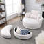 Chaise moderne avec rangement et option pivotante en tissu d'ameublement en lin