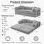 Canapé-lit en velours côtelé de 89 po, canapé futon modulaire, canapé en mousse à compression avec 2 coussins, aucun assemblage requis-1369500008-1374894629