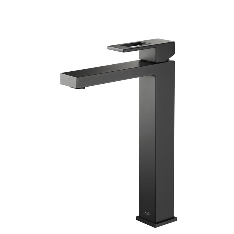 Cube Single-handle Bathroom Faucet, Matte Black, Without Pop Up Drain