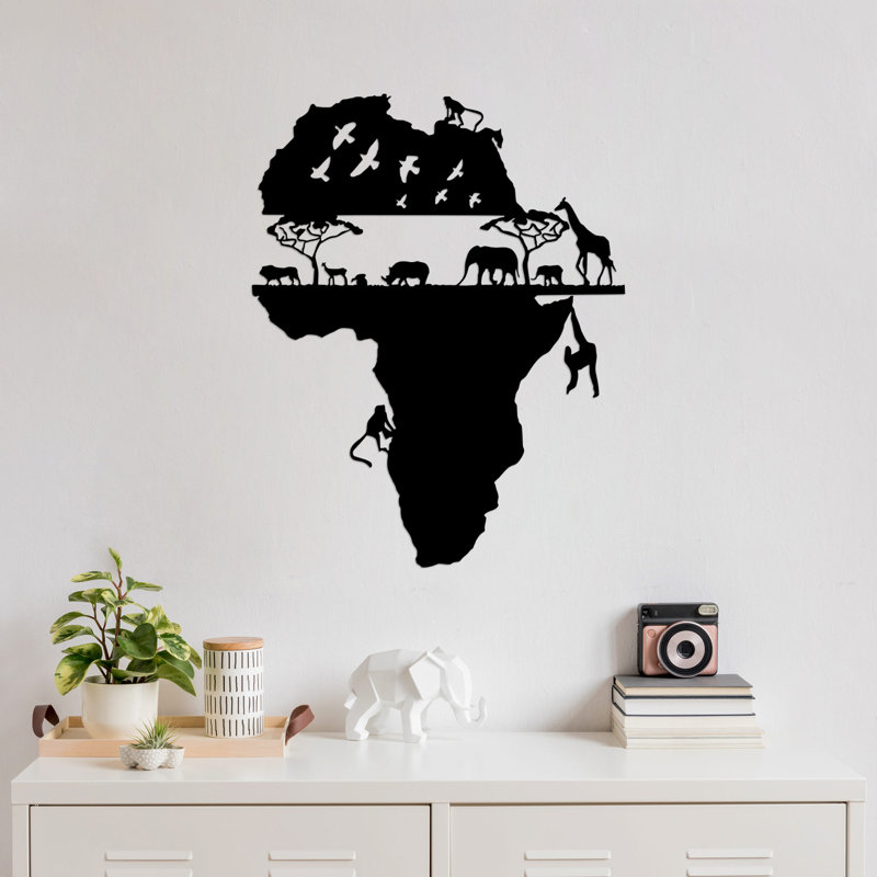 Stylish Decorative Metal Wall Accessory, Black Finish, 22.8 x 28.7 inches | 100% Metal, Thickness: 0.06 inches | Perfect for Home Decor, Modern Aesthetic, Easy to Hang, Durable and Eye-Catching Design