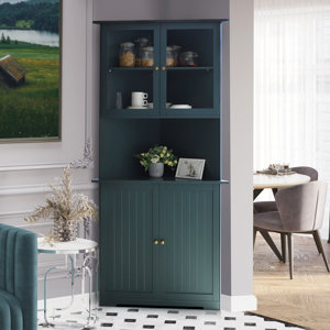 Abdusalam 70.9''H Accent Cabinet, Corner Cabinet with Open Shelf