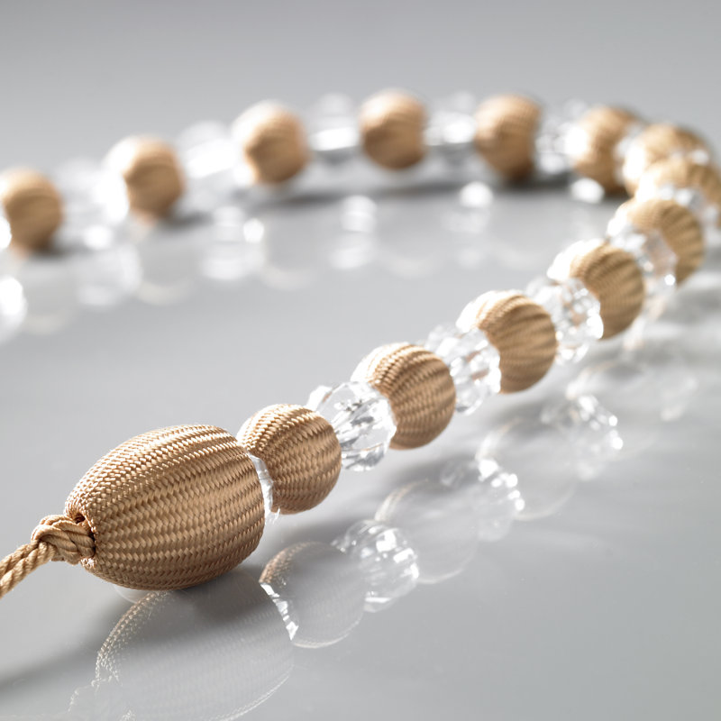 Canaan Earl Beaded Curtain Tieback, Latte